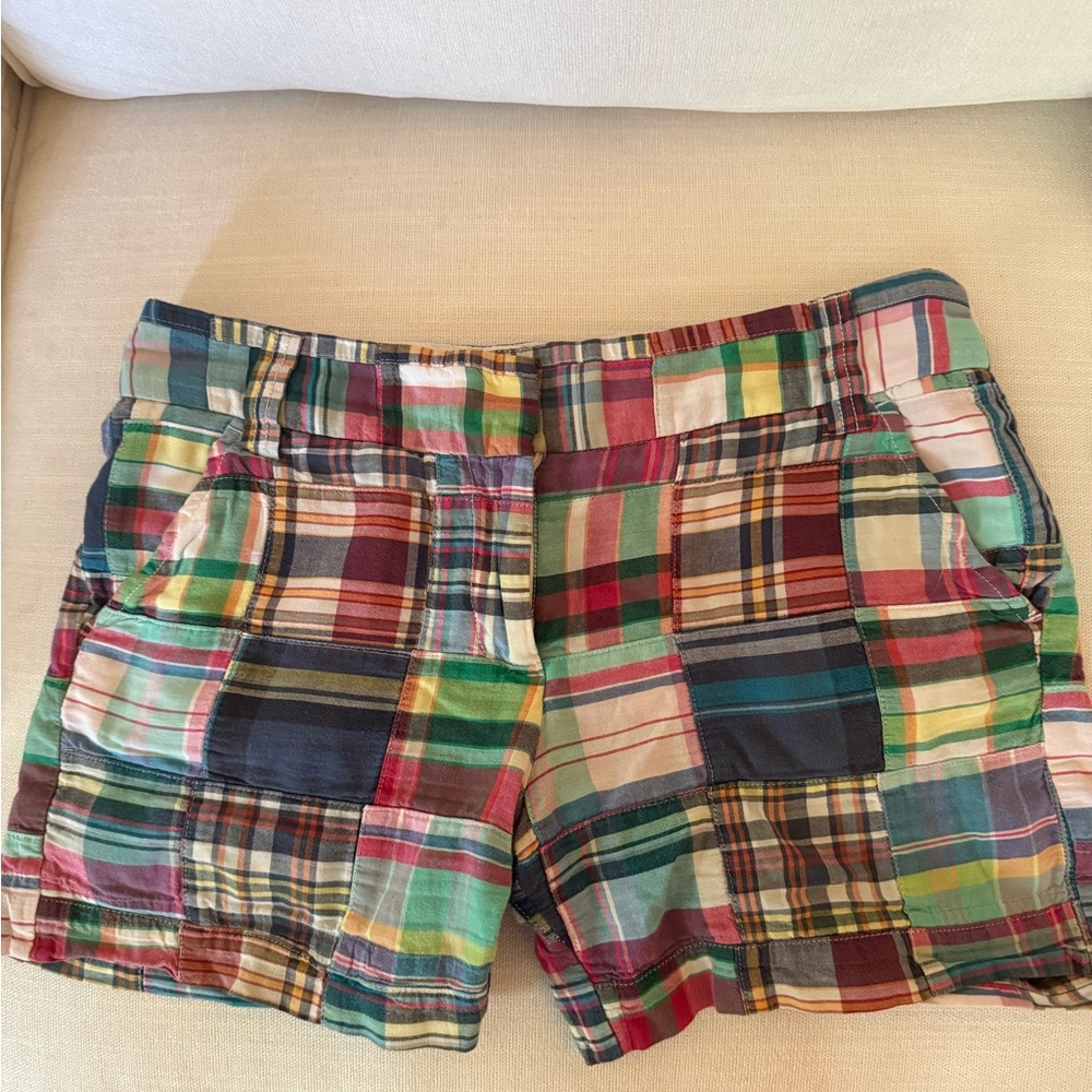 J CREW Madras City Shorts, size 2